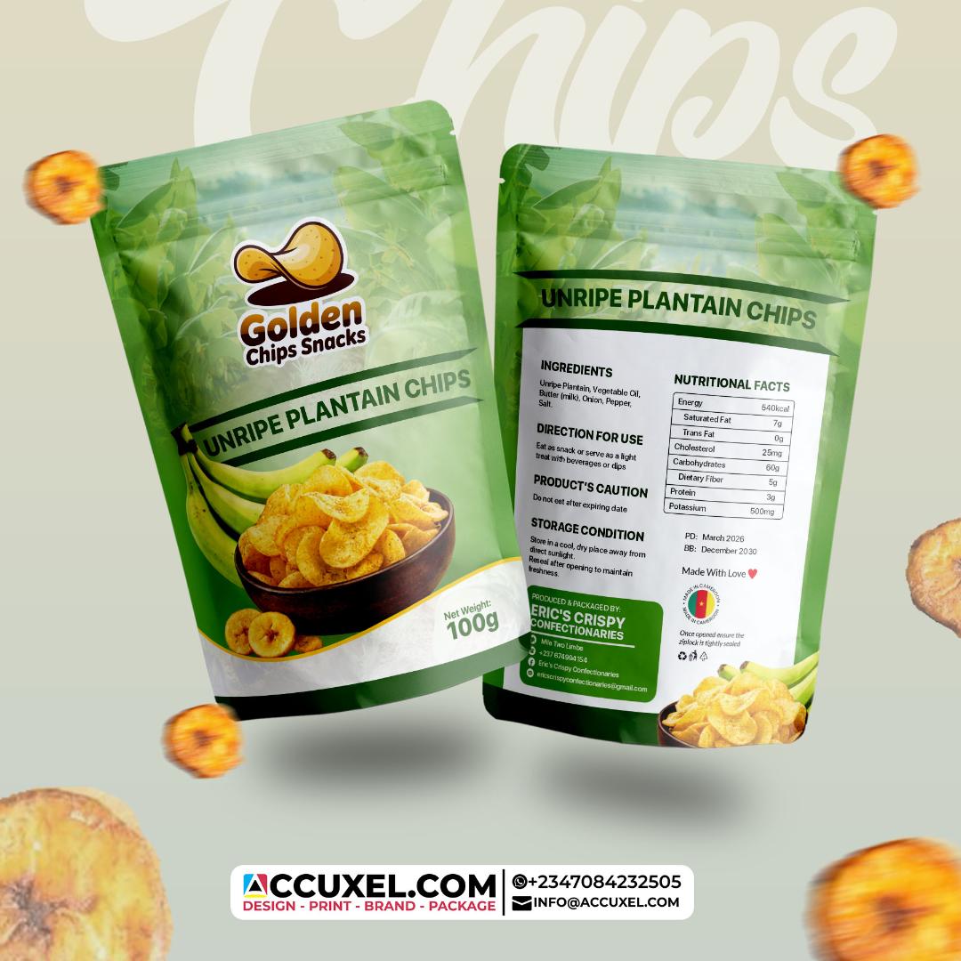 Unripe Plantain Golden Chips